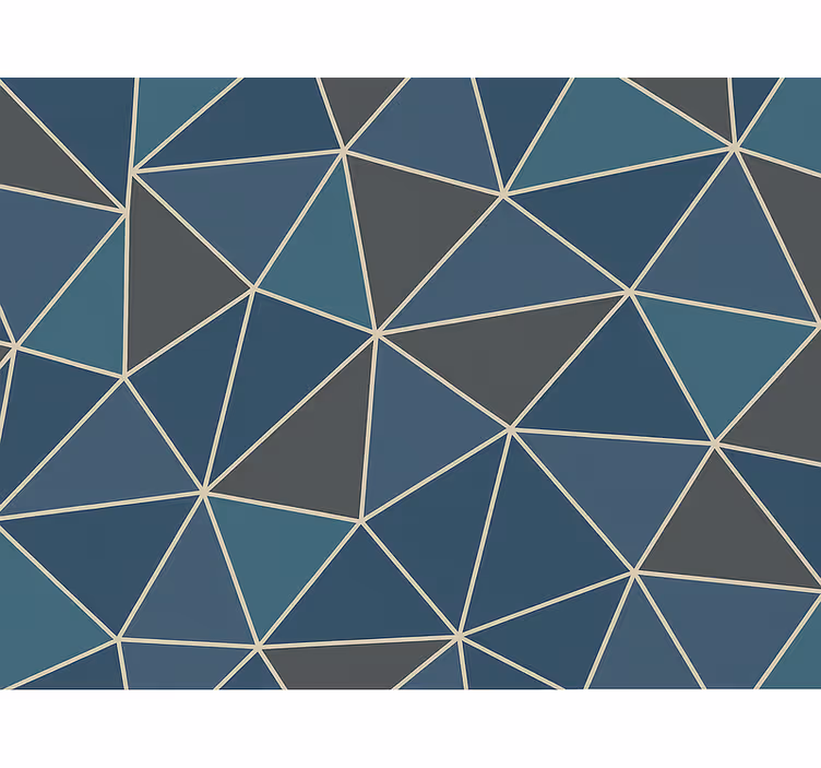 Carta da parati soggiorno motivo geometrico blu moderno - TenStickers