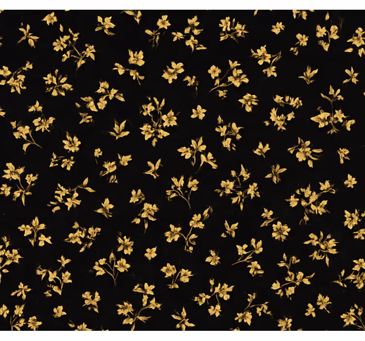 Carta da parati camera da letto sfondo scuro con fiori oro - TenStickers