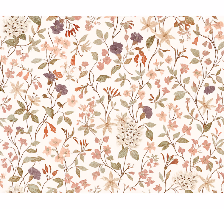 Carta da parati camera da letto design fiori rosa - TenStickers