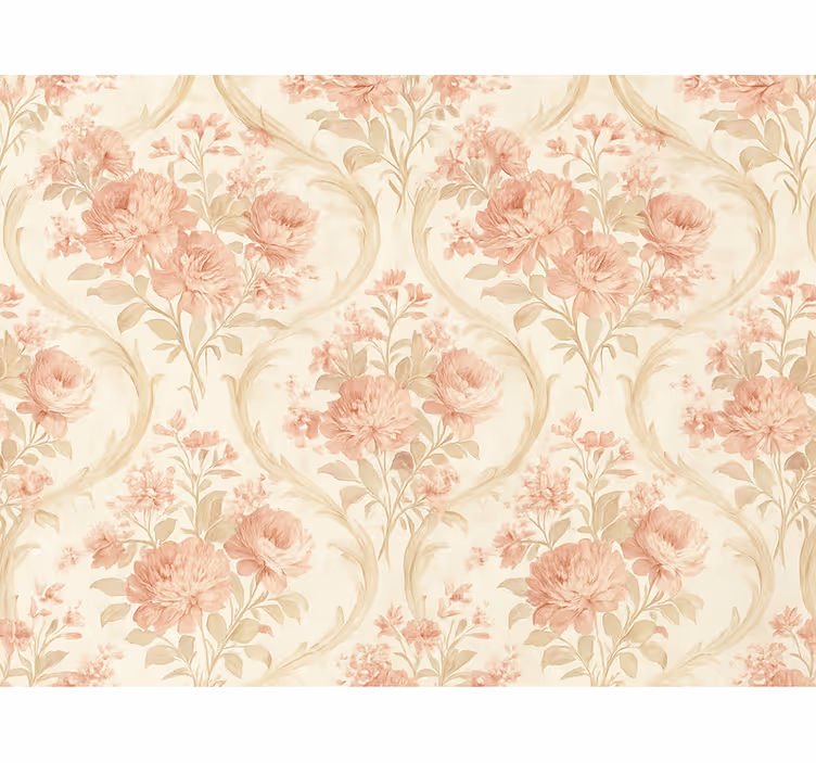 Carta da parati camera da letto design fiori vintage chiari - TenStickers
