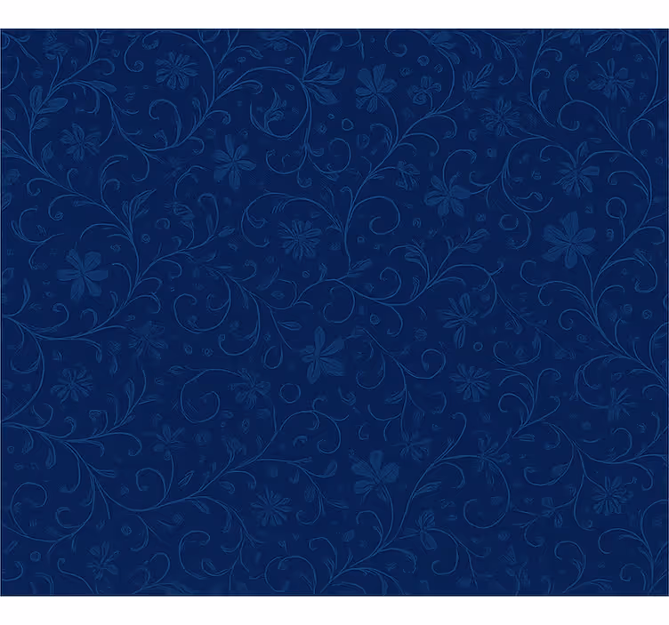 Carta da parati camera da letto motivo fiori blu navy - TenStickers