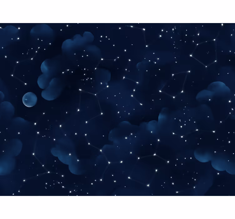 Carta da parati camera da letto cielo blu navy con stelle - TenStickers