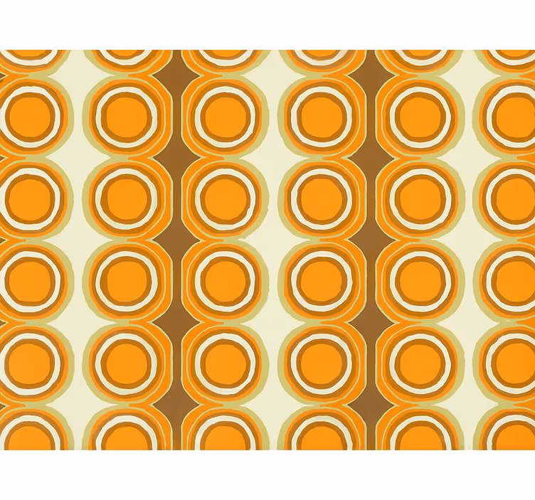 Carta da parati soggiorno design cerchi arancioni rétro - TenStickers