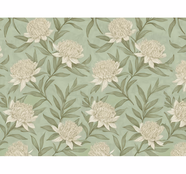Carta da parati soggiorno fiori in stile protea - TenStickers