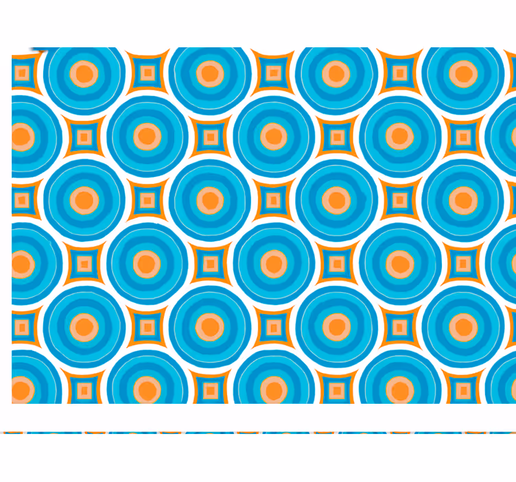 Carta da parati soggiorno cerchi blu astratti ripetuti - TenStickers