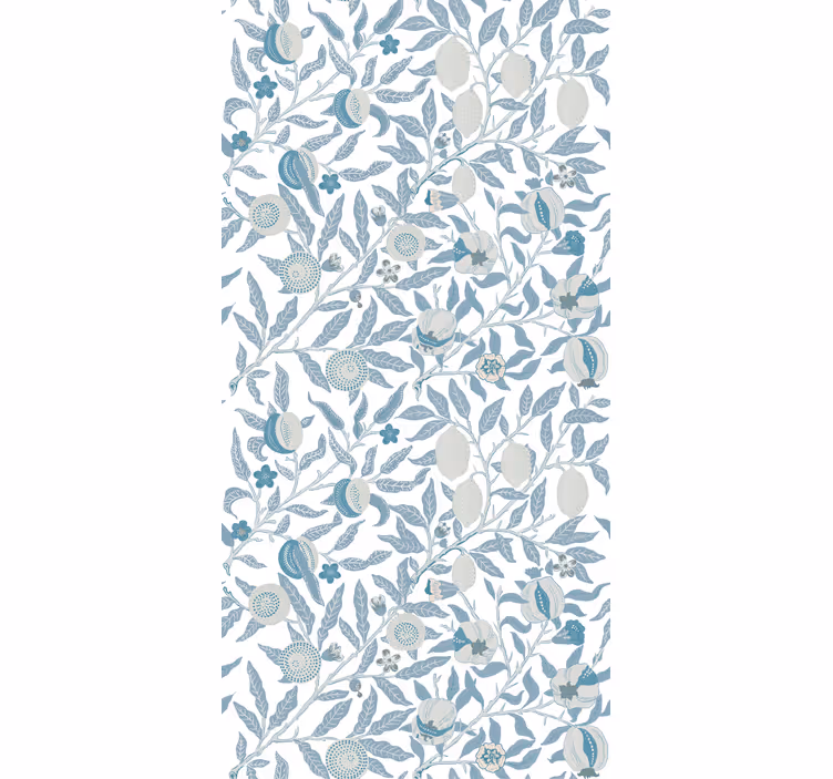Carta da parati floreale fiori blu stile vittoriano - TenStickers