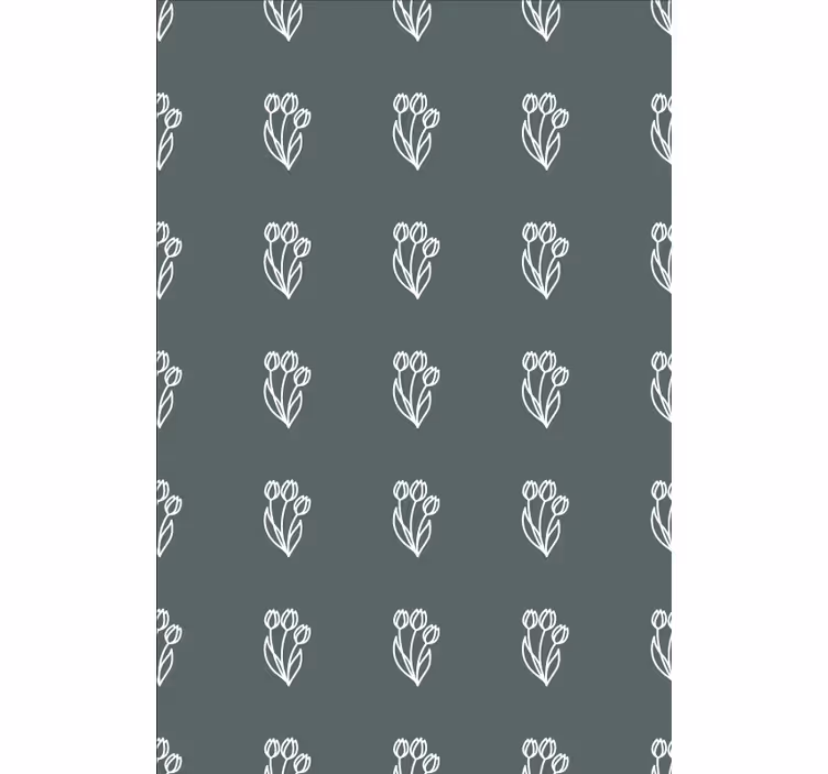 Carta da parati floreale design carino di tulipani - TenStickers