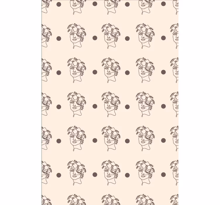 Carta da parati floreale silhouette donna minimalista - TenStickers