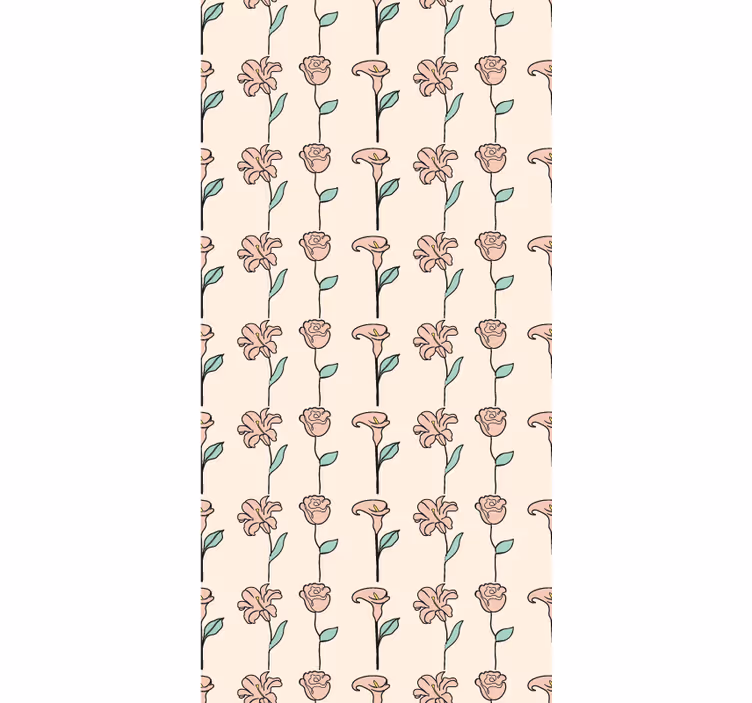 Carta da parati floreale design originale minimalista - TenStickers