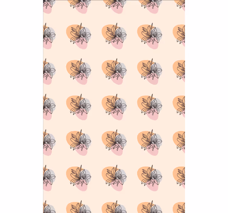 Carta da parati floreale coppia di fiori minimalista - TenStickers