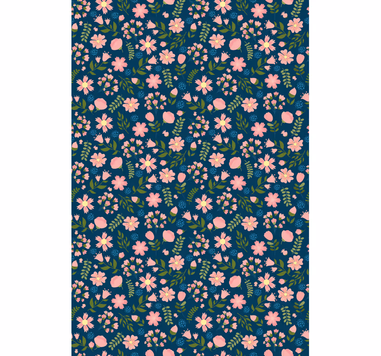 Carta da parati floreale stampa di fiori 'floflo' blu - TenStickers