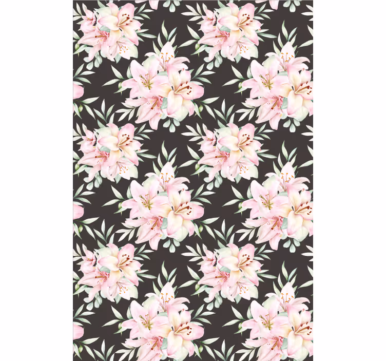 Carta da parati floreale motivo fiori di loto acquerello - TenStickers