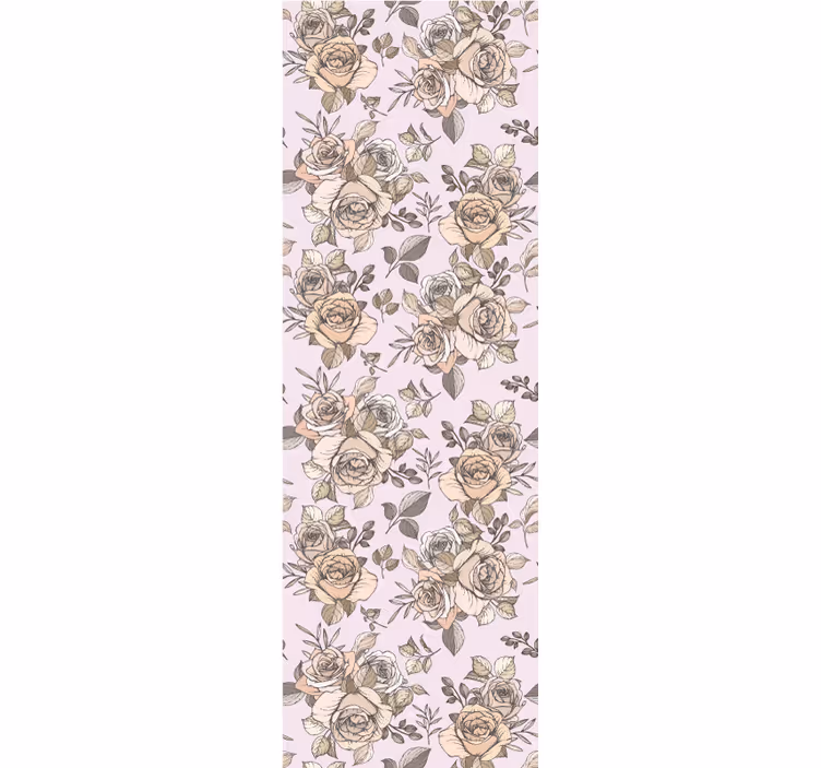 Carta da parati camera sfondo rose shabby chic - TenStickers