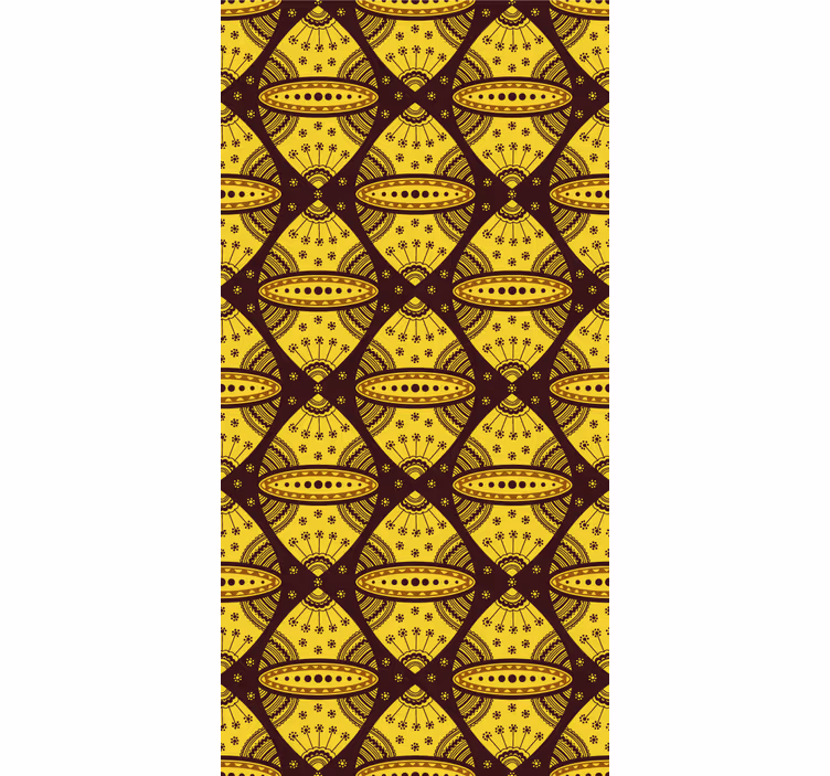 Carta da parati camera arte astratta gialla stile africano - TenStickers