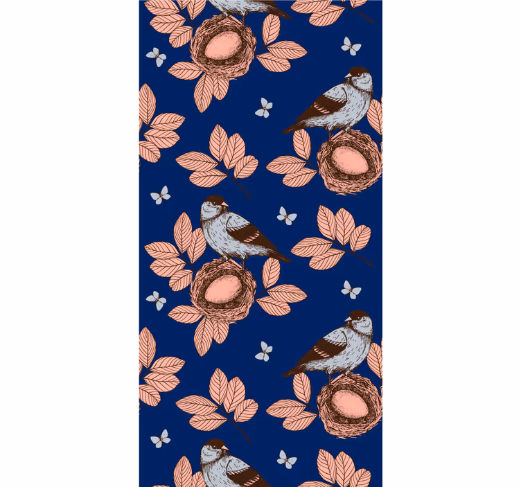 Carta da parati camera nido blu stile africano - TenStickers