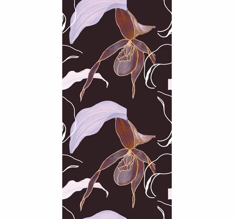 Carta da parati camera orchidea viola stile africano - TenStickers