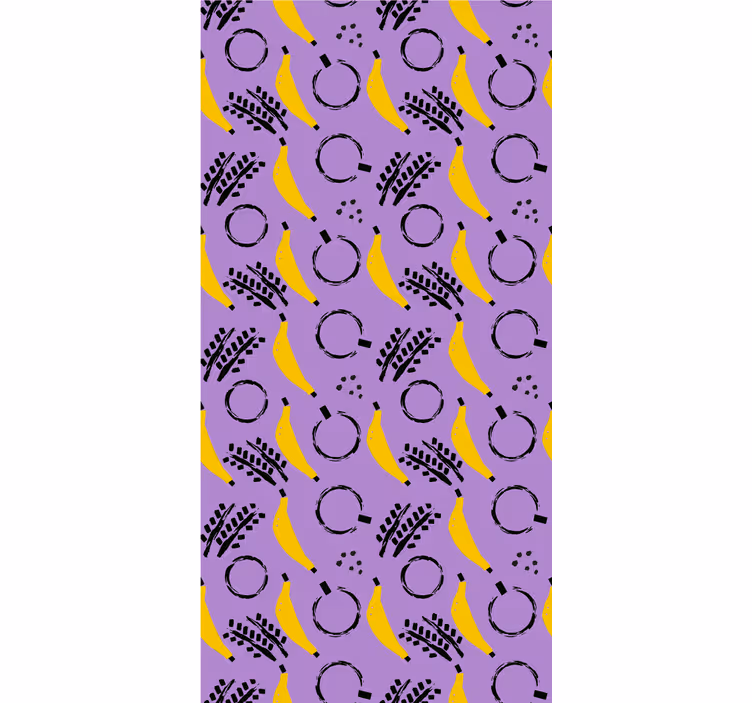 Carta da parati camera design banana viola africano - TenStickers