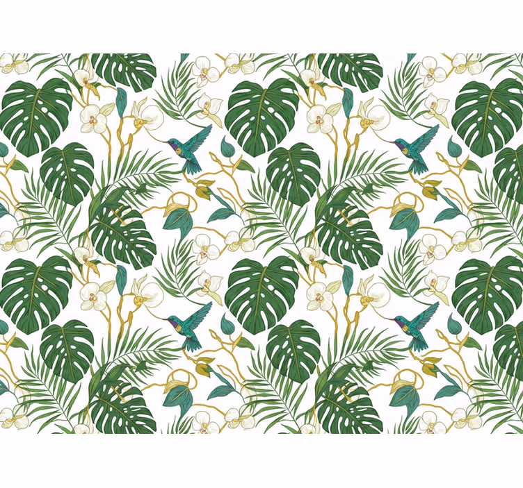 Carta da parati foglie giardino botanico smeraldo - TenStickers