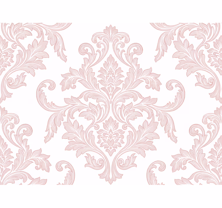 Carta da parati barocco damascato rosa paisley - TenStickers