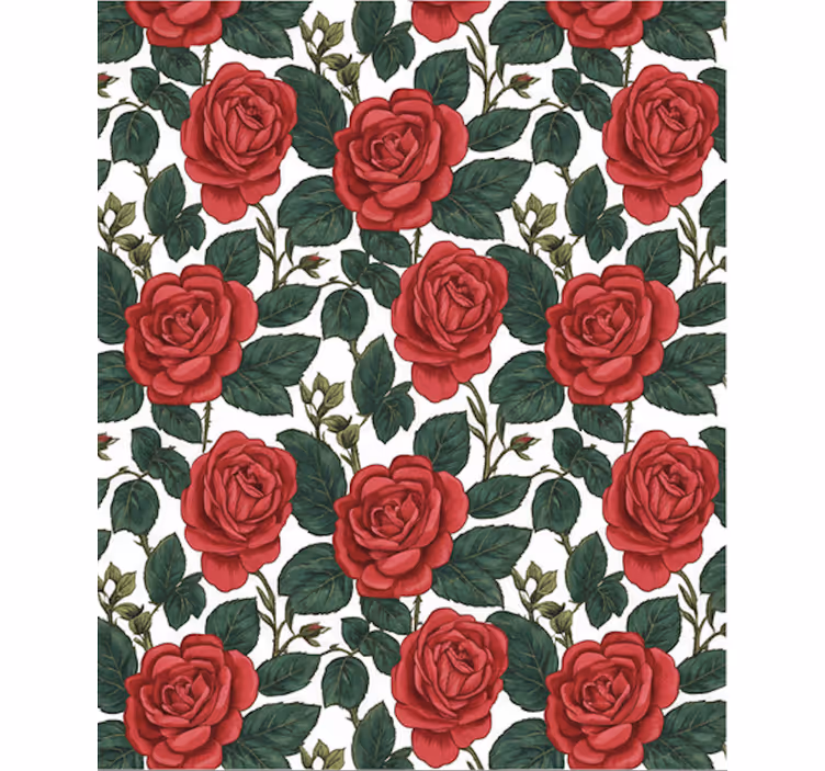 Carta da parati floreale ottiche rose rosse - TenStickers