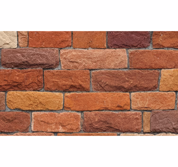 Carta da parati effetto pietra mattoni rosso arancio - TenStickers
