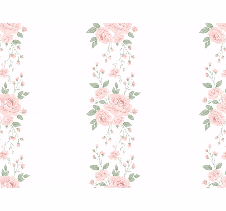 Carta da parati floreale design floreale rosa chiaro - TenStickers