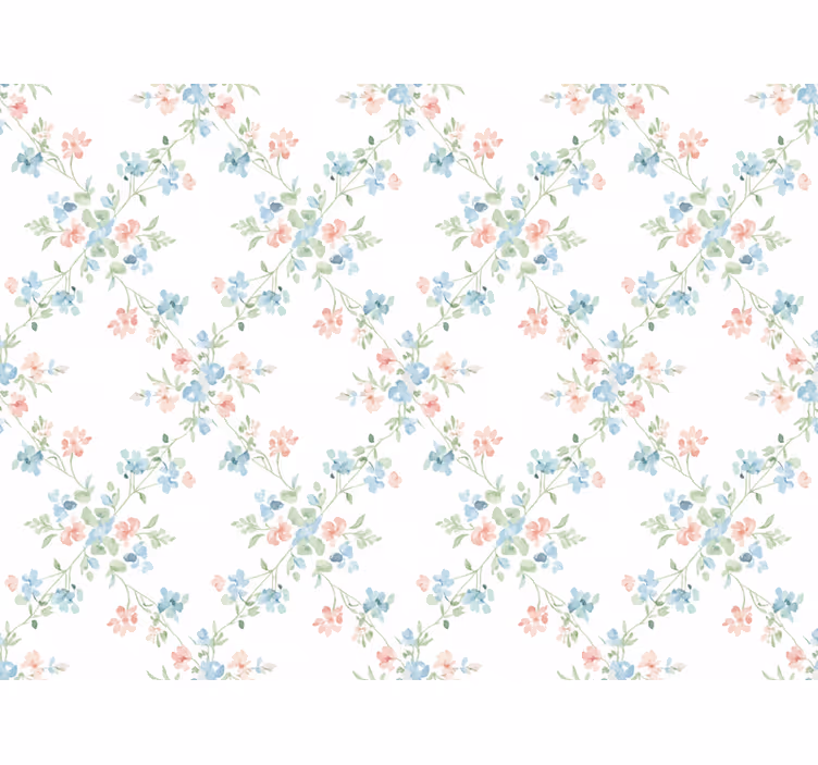 Carta da parati floreale fiori piccoli in acquerello chiaro - TenStickers