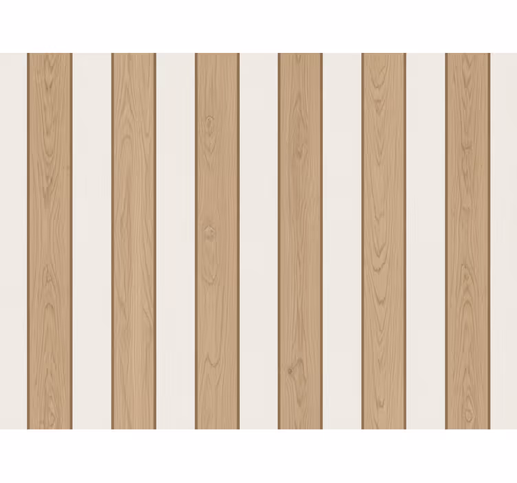 Carta da parati a righe verticali effetto pannello legno - TenStickers