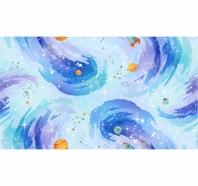 Carta da parati cameretta stile galassia azzurro - TenStickers