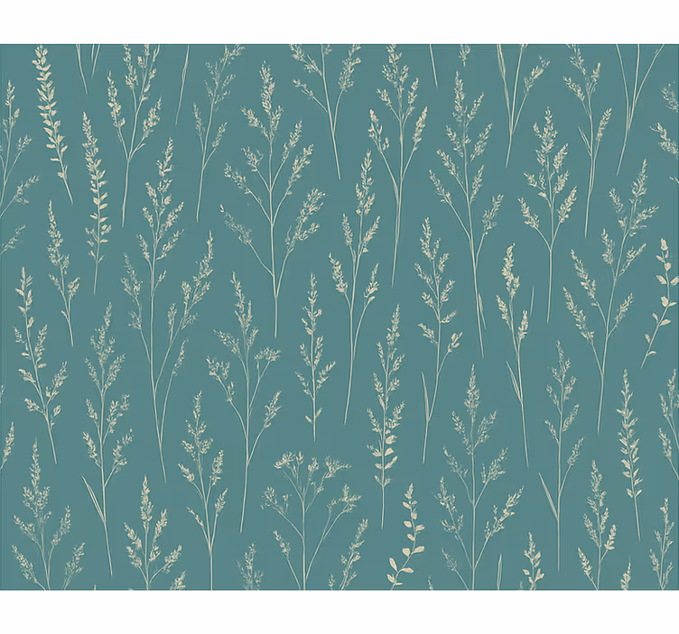 Carta da parati floreale prato selvaggio teal smorzato - TenStickers