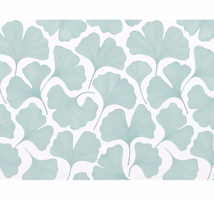 Carta da parati foglie ginkgo teal smorzato - TenStickers