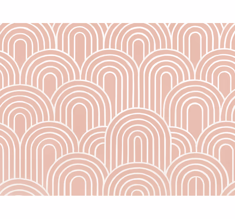 Carta da parati geometrica archi retro rosa fumo - TenStickers