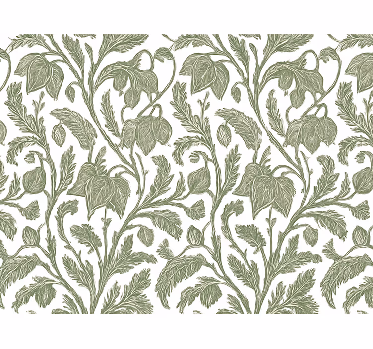 Carta da parati floreale palme esotiche verde fango - TenStickers