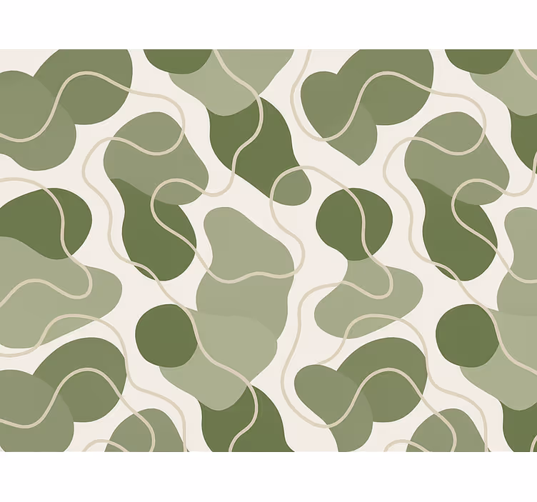 Carta da parati astratta flusso organico verde fango - TenStickers