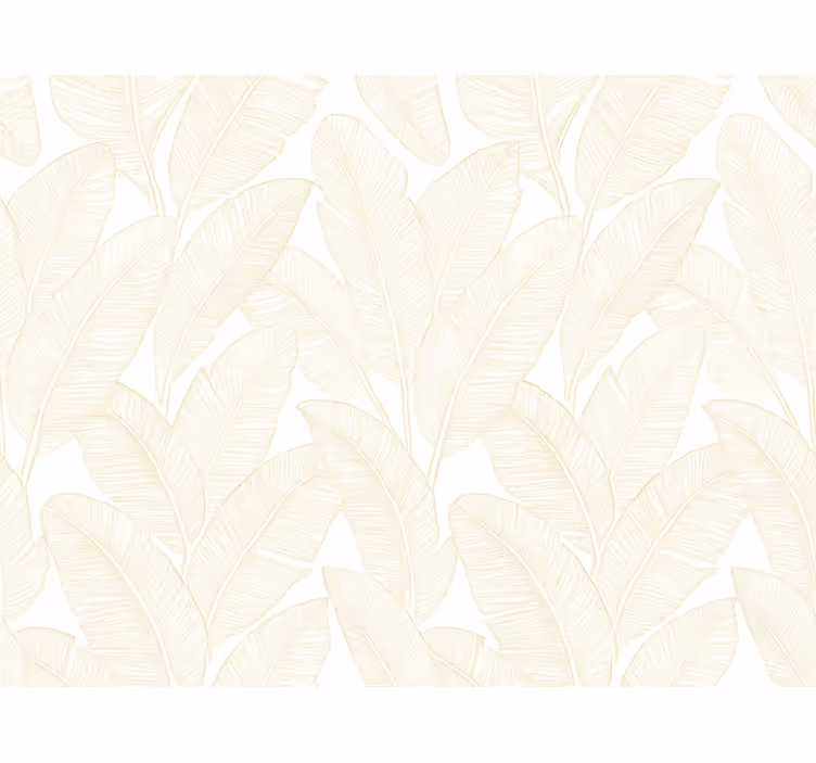 Carta da parati foglie foglie di banana bianco caldo - TenStickers