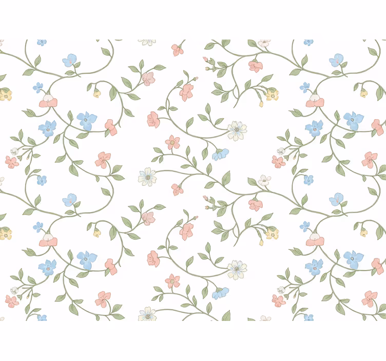 Carta da parati floreale vite di fiori delicati - TenStickers