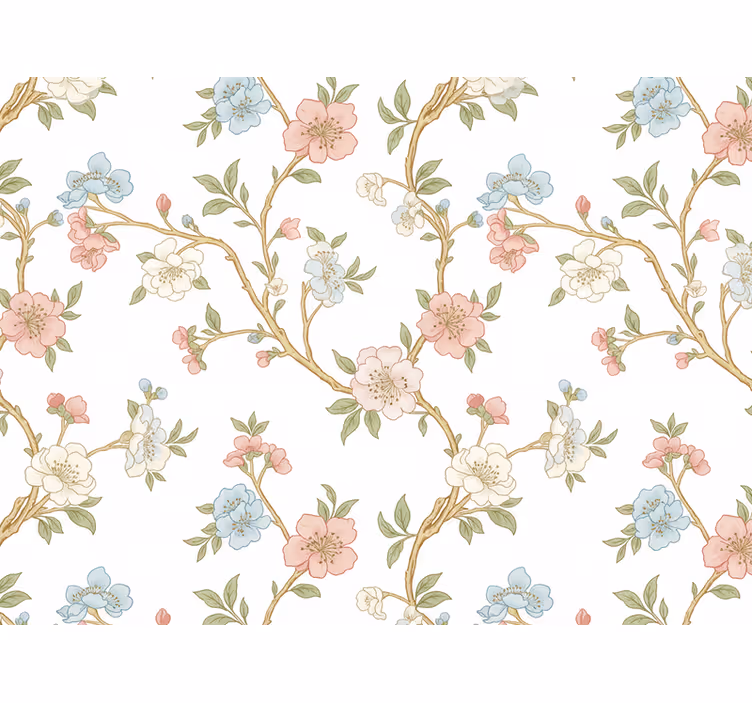 Carta da parati floreale stile rami in fiore - TenStickers
