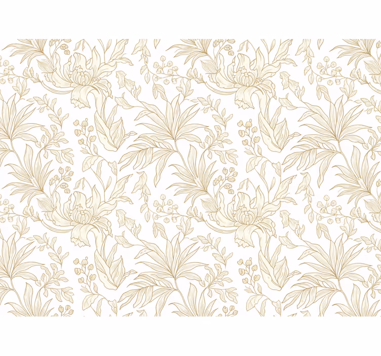 Carta da parati foglie ottiche giungla beige - TenStickers