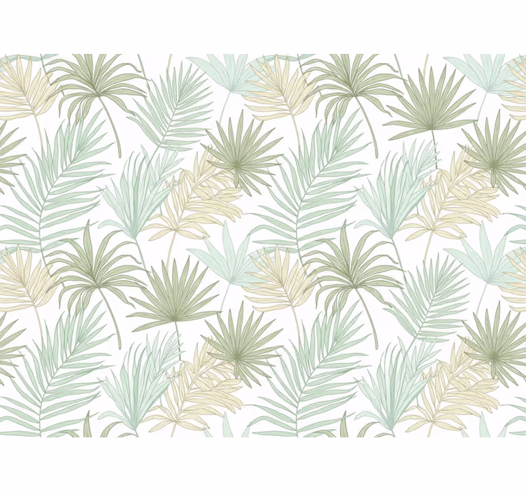 Carta da parati foglie foglie di palma tropicali leggere - TenStickers
