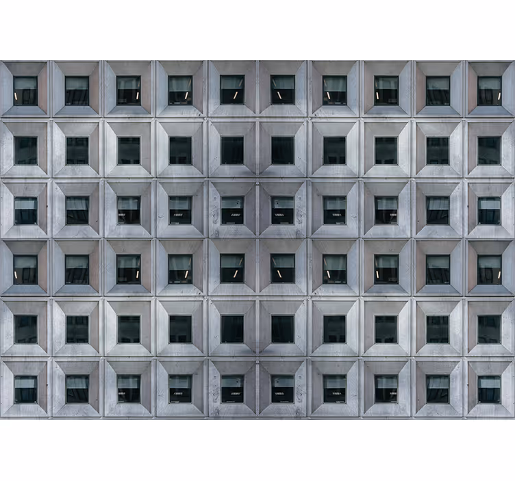 Carta da parati effetto metallo architettura brutalista - TenStickers