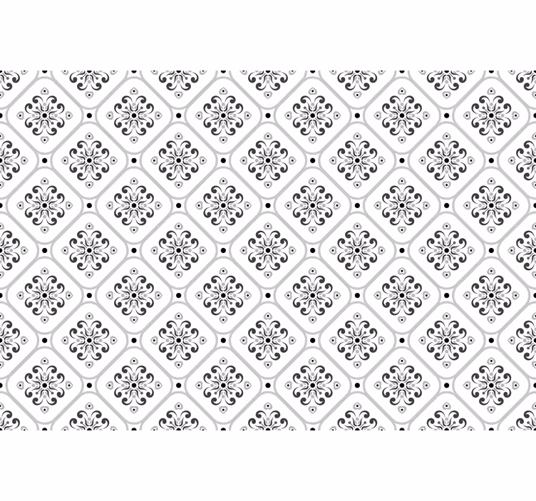 Carta da parati bianca motivo mosaico grigio classico - TenStickers