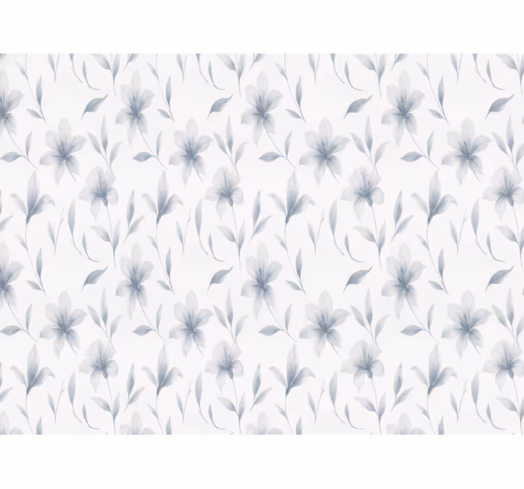 Carta da parati bianca fiori di giglio acquerello - TenStickers