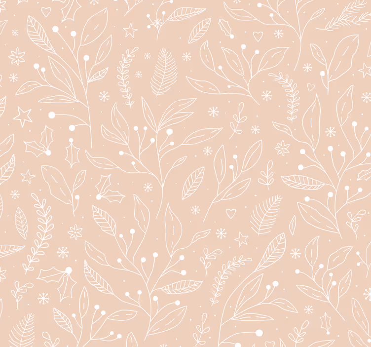 Carta da parati beige piante natalizie - TenStickers