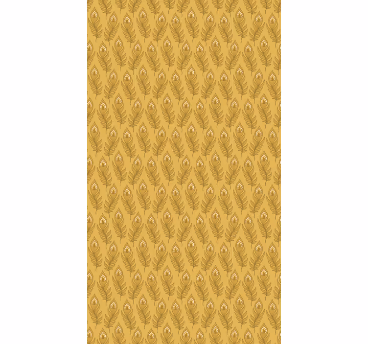 Carta da parati beige tacchino floreale blu con fiori dorati - TenStickers