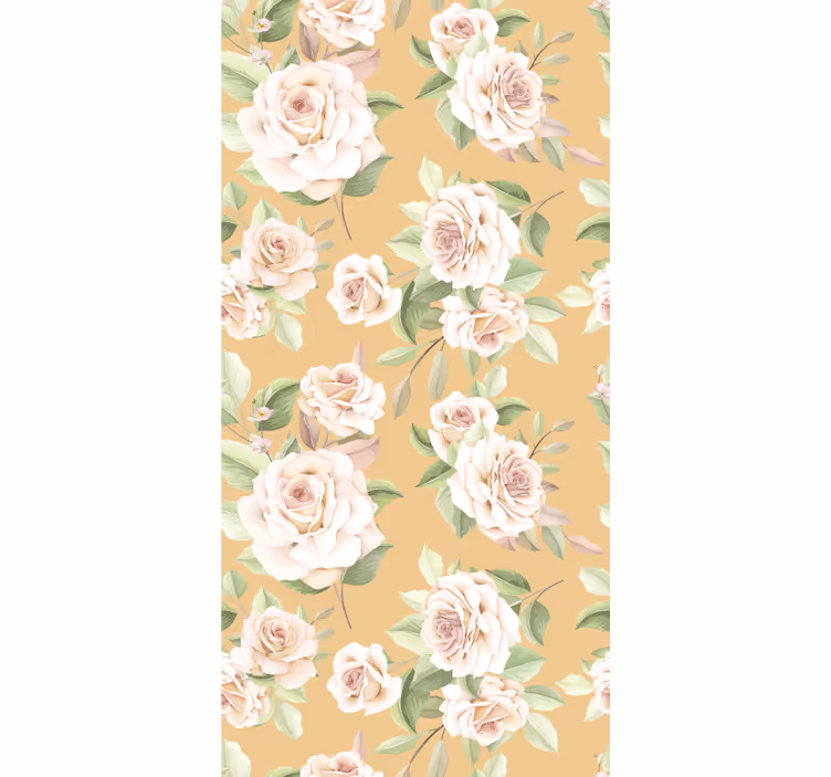 Carta da parati beige motivo rosee in stile francese - TenStickers
