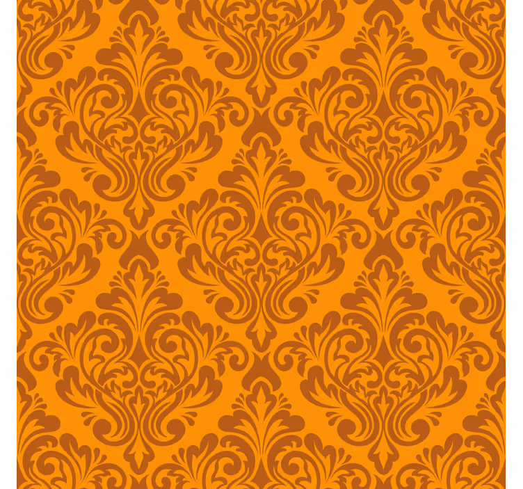 Carta da parati arancione damascata vintage - TenStickers
