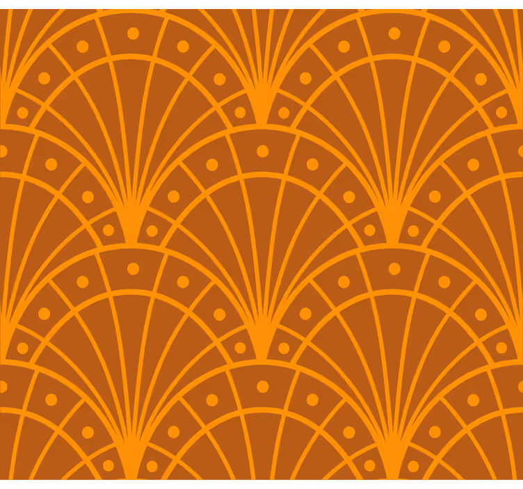 Carta da parati arancione arte déco elegante - TenStickers