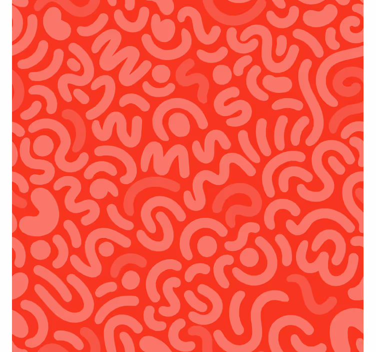 Carta da parati rossa linee astratte arrotondate - TenStickers