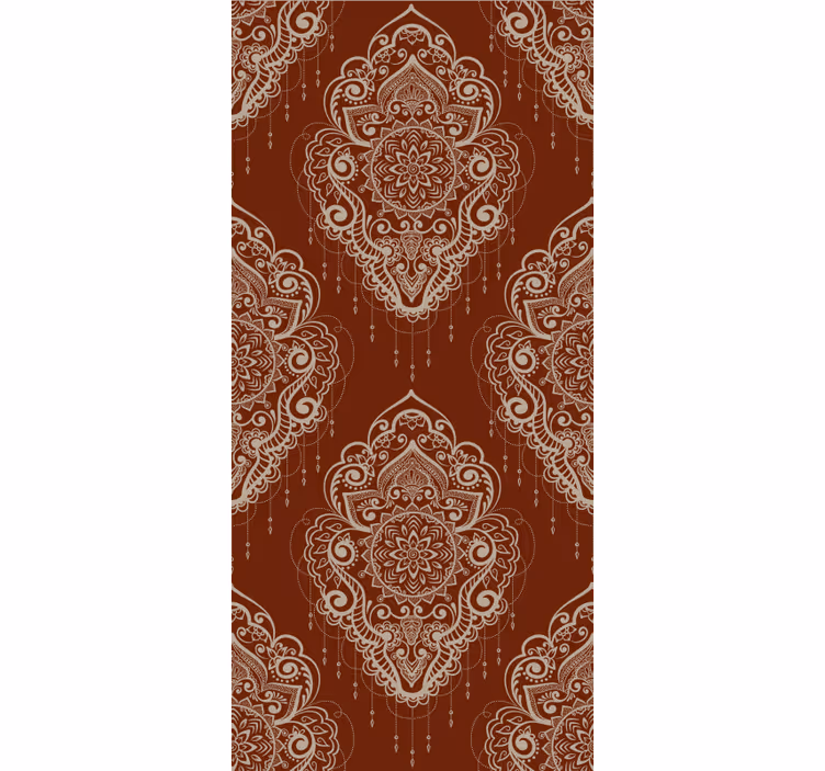Carta da parati rossa ornamento mehndi elegante - TenStickers