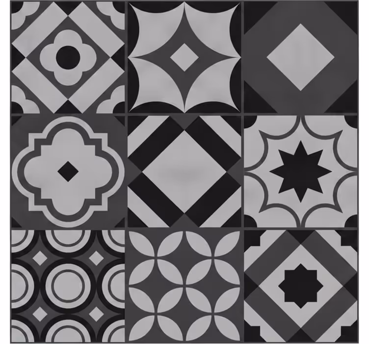 Carta da parati nera piastrelle nere - TenStickers